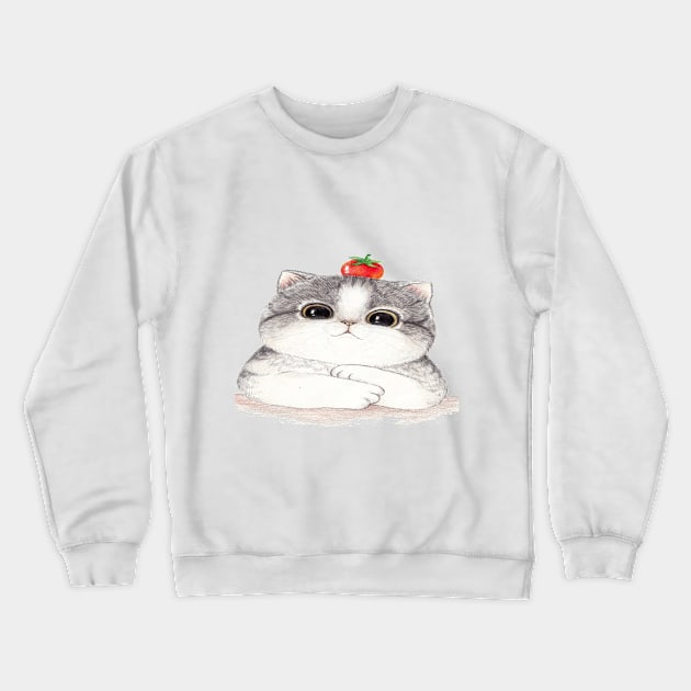 cat cute design Crewneck Sweatshirt by hamzaben